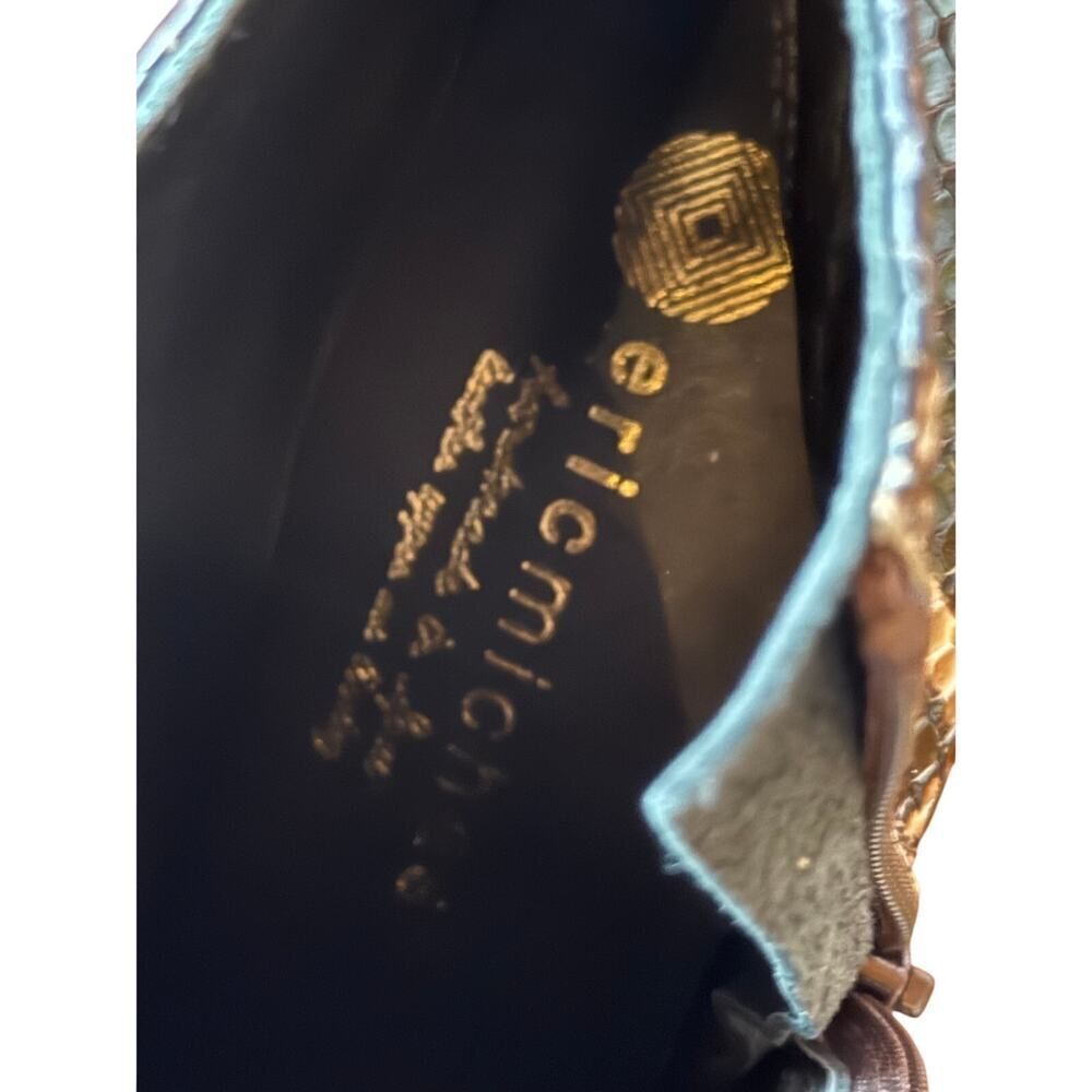 Eric Michael Booties Women 9.5 Brown Suede Snakeskin Boho Western Designer Spain - Picture 12 of 12